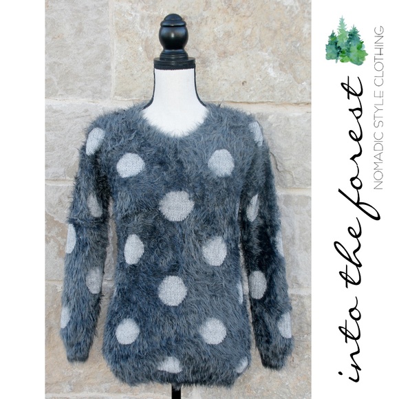 Joseph A. Sweaters - SOLD Joseph A. Gray & White Fuzzy Sweater Small